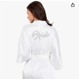 Bride robe with rhinestones